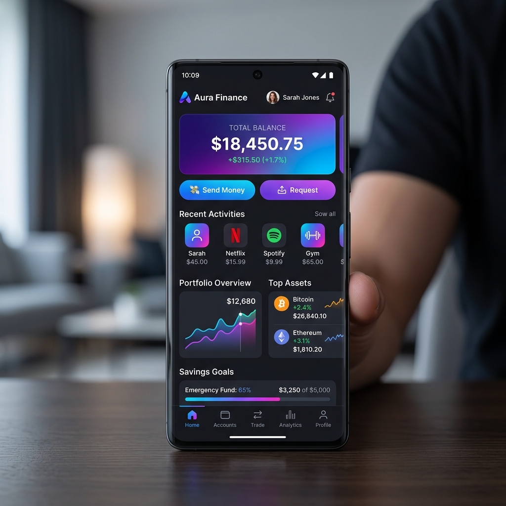 Fintech Wallet Mobile App UI/UX Layout